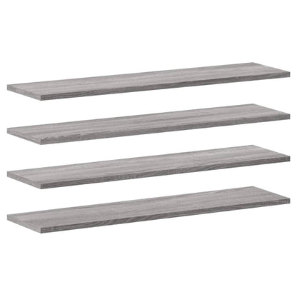 vidaXL Wall Shelves 4 pcs Grey Sonoma 80x20x1,5 cm Engineered Wood