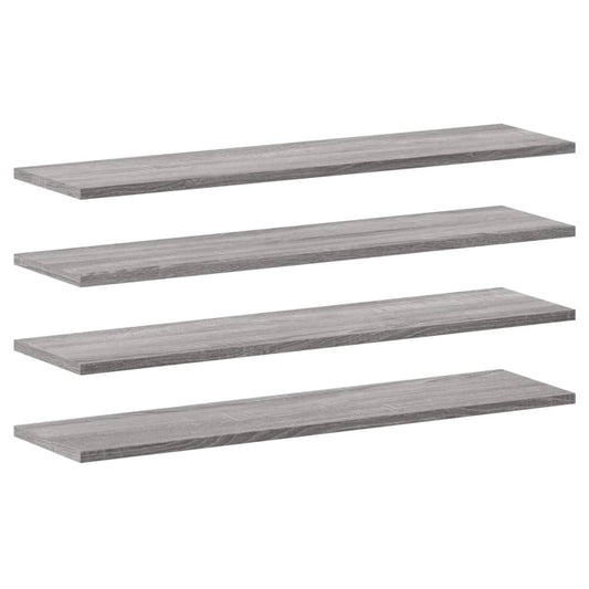 vidaXL Wall Shelves 4 pcs Grey Sonoma 80x20x1,5 cm Engineered Wood