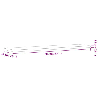 vidaXL Wall Shelves 4 pcs Grey Sonoma 80x20x1,5 cm Engineered Wood