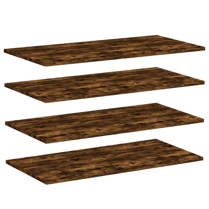 vidaXL Wall Shelves 4 pcs Smoked Oak 80x40x1,5 cm Engineered Wood