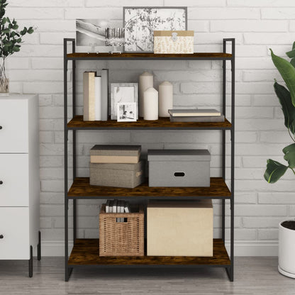 vidaXL Wall Shelves 4 pcs Smoked Oak 80x40x1,5 cm Engineered Wood