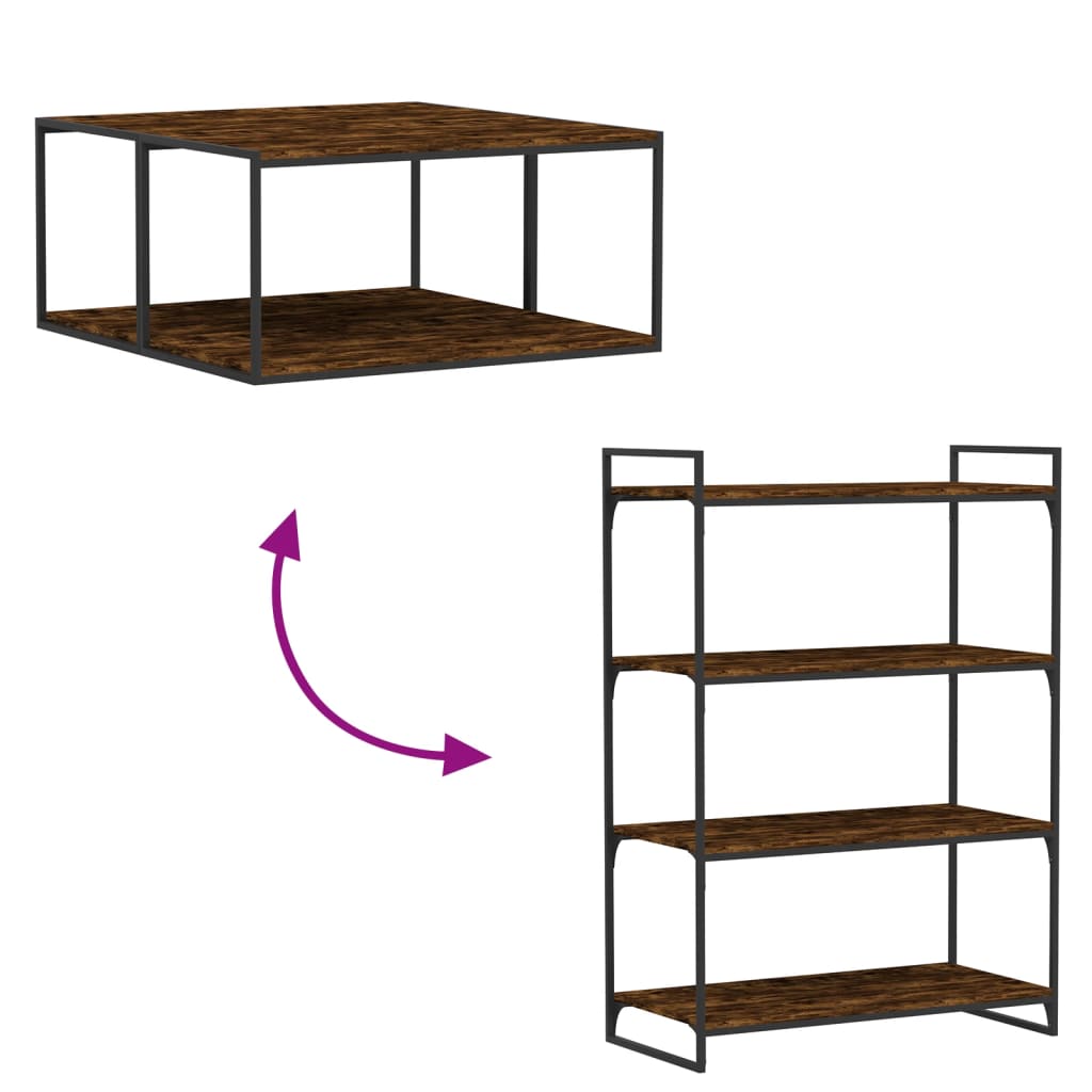 vidaXL Wall Shelves 4 pcs Smoked Oak 80x40x1,5 cm Engineered Wood