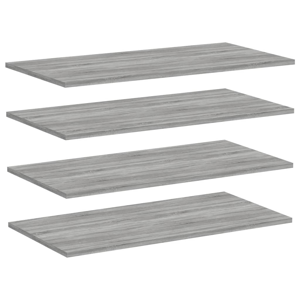 vidaXL Wall Shelves 4 pcs Grey Sonoma 80x40x1,5 cm Engineered Wood