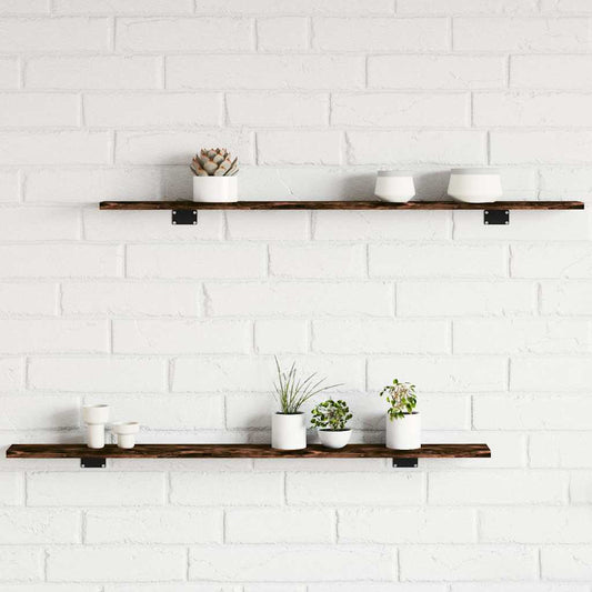 vidaXL Wall Shelves 4 pcs Smoked Oak 100x10x1,5 cm Engineered Wood