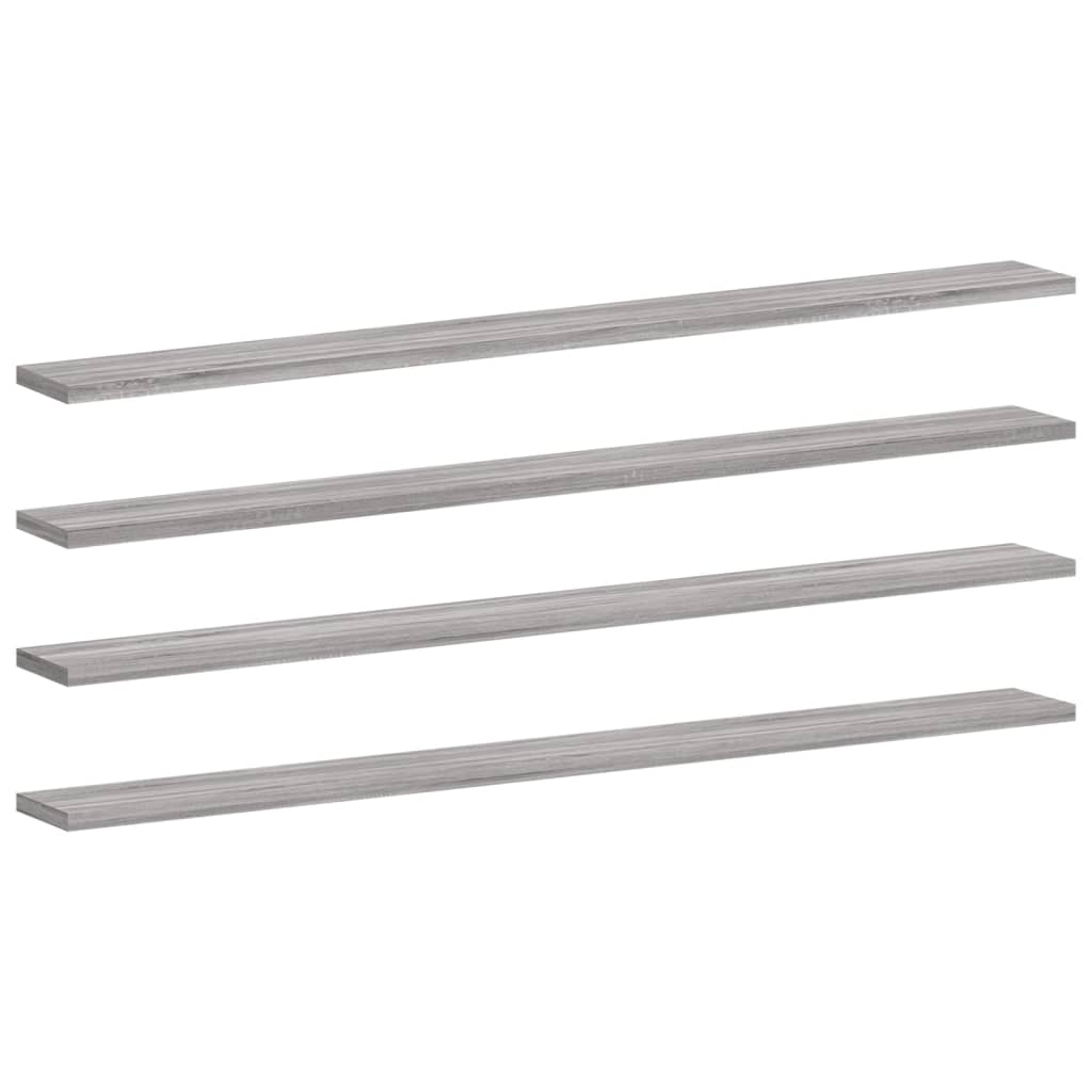 vidaXL Wall Shelves 4 pcs Grey Sonoma 100x10x1,5 cm Engineered Wood