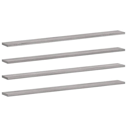 vidaXL Wall Shelves 4 pcs Grey Sonoma 100x10x1,5 cm Engineered Wood