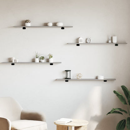 vidaXL Wall Shelves 4 pcs Grey Sonoma 100x10x1,5 cm Engineered Wood