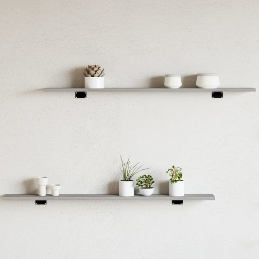 vidaXL Wall Shelves 4 pcs Grey Sonoma 100x10x1,5 cm Engineered Wood