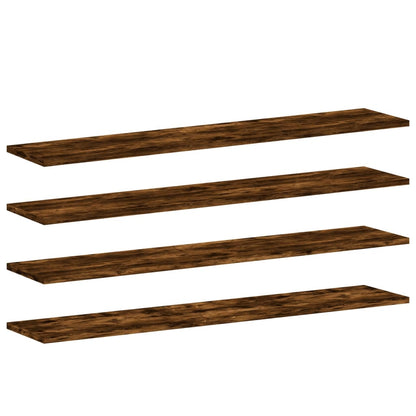 vidaXL Wall Shelves 4 pcs Smoked Oak 100x20x1,5 cm Engineered Wood