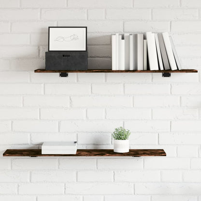 vidaXL Wall Shelves 4 pcs Smoked Oak 100x20x1,5 cm Engineered Wood
