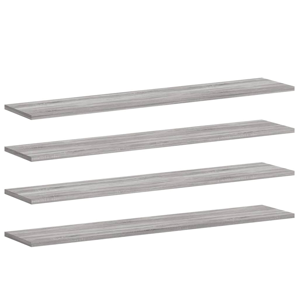vidaXL Wall Shelves 4 pcs Grey Sonoma 100x20x1,5 cm Engineered Wood