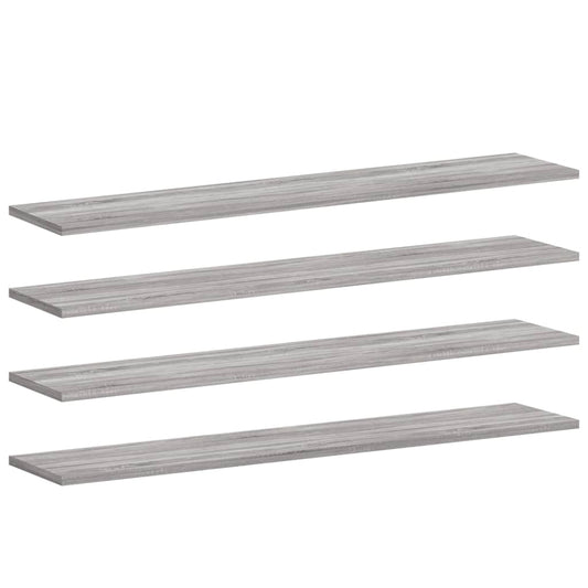 vidaXL Wall Shelves 4 pcs Grey Sonoma 100x20x1,5 cm Engineered Wood