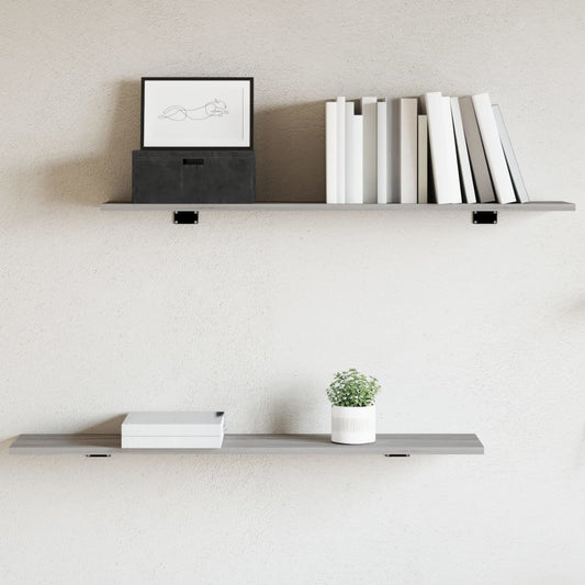 vidaXL Wall Shelves 4 pcs Grey Sonoma 100x20x1,5 cm Engineered Wood