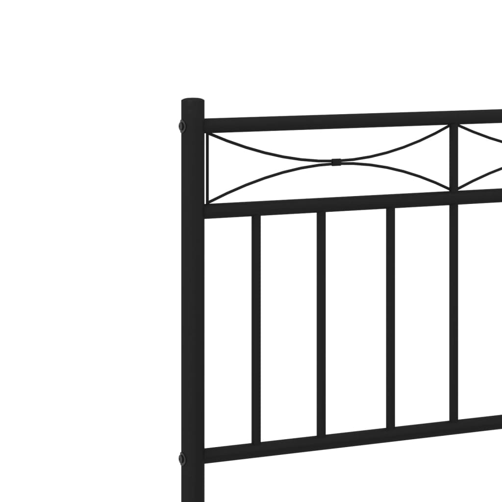vidaXL Metal Bed Frame without Mattress with Headboard Black 80x200cm