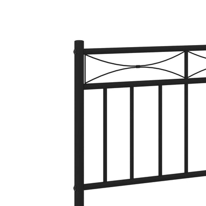 vidaXL Metal Bed Frame without Mattress with Headboard Black 80x200cm