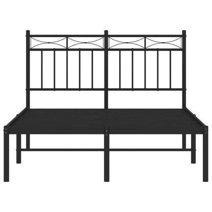 vidaXL Metal Bed Frame without Mattress with Headboard Black 120x190cm