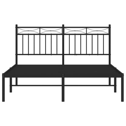 vidaXL Metal Bed Frame without Mattress with Headboard Black 140x190cm