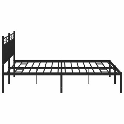 vidaXL Metal Bed Frame without Mattress with Headboard Black 183x213cm