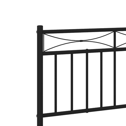 vidaXL Metal Bed Frame without Mattress with Headboard Black 183x213cm