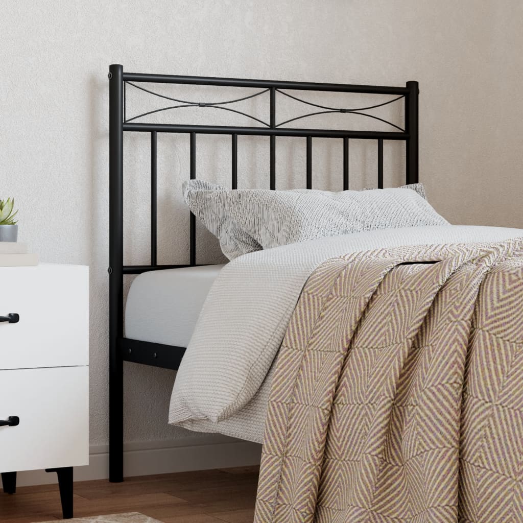 vidaXL Metal Replace Headboard Black 75 cm