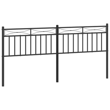 vidaXL Metal Replace Headboard Black 193 cm