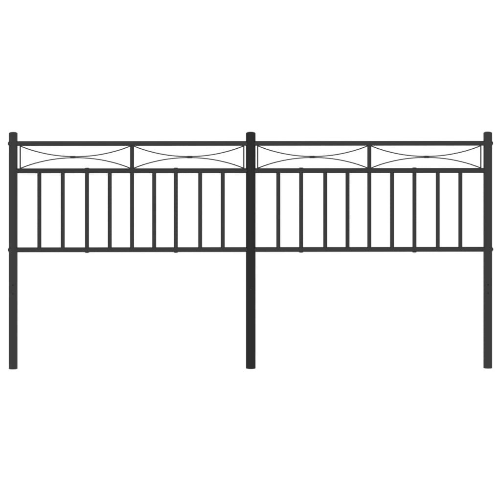 vidaXL Metal Replace Headboard Black 193 cm