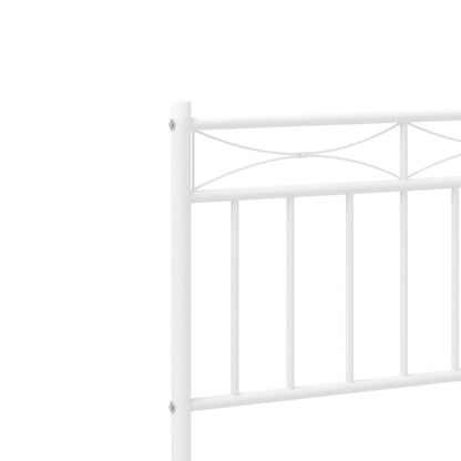 vidaXL Metal Bed Frame without Mattress with Headboard White 80x200cm