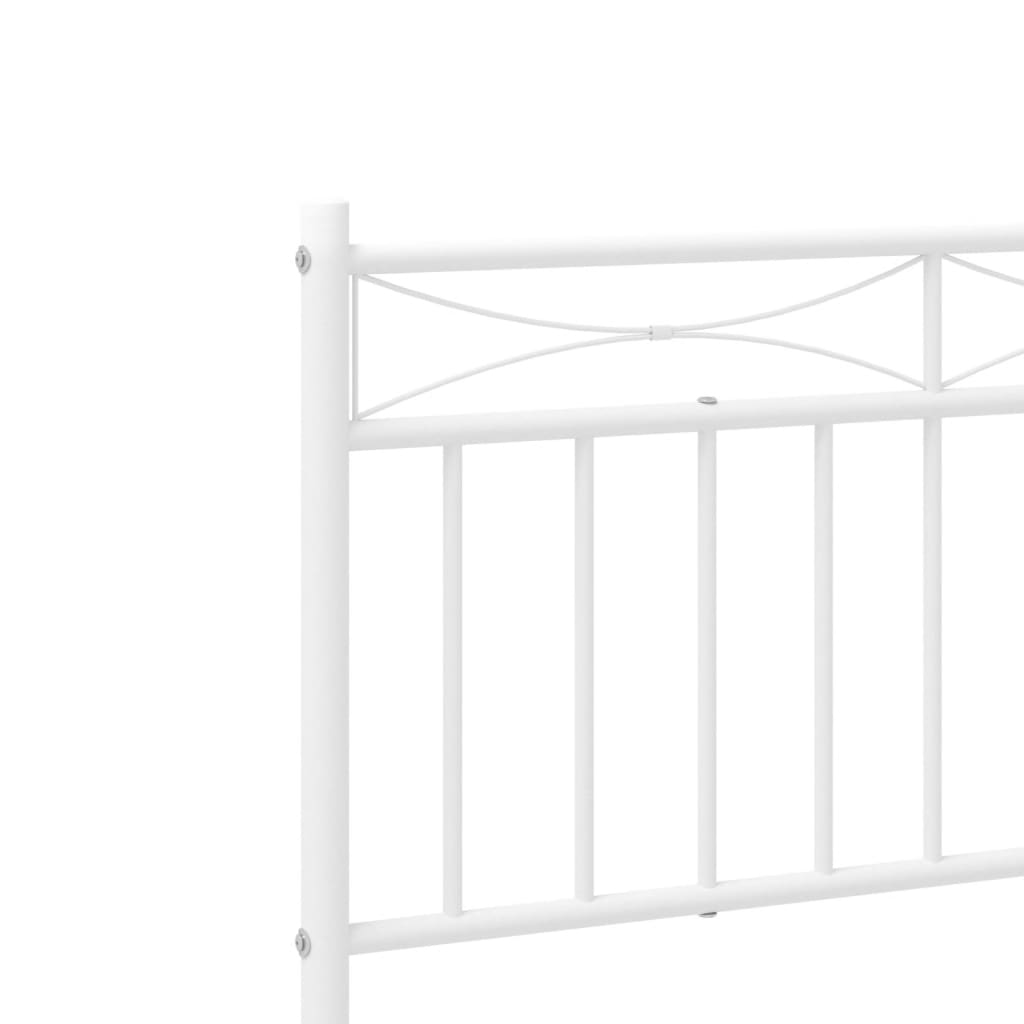 vidaXL Metal Bed Frame without Mattress with Headboard White 107x203cm
