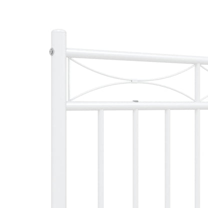 vidaXL Metal Bed Frame without Mattress with Headboard White 140x200cm