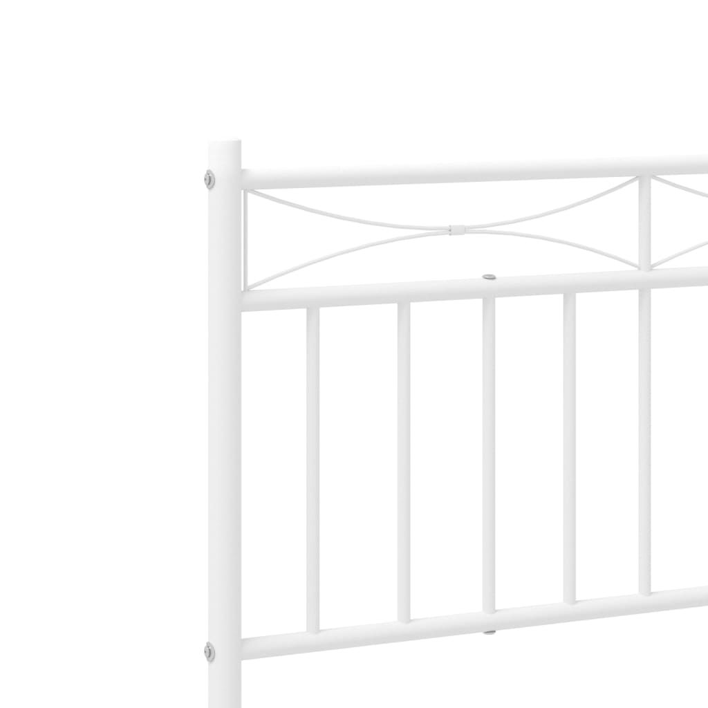 vidaXL Metal Bed Frame without Mattress with Footboard White 107x203cm