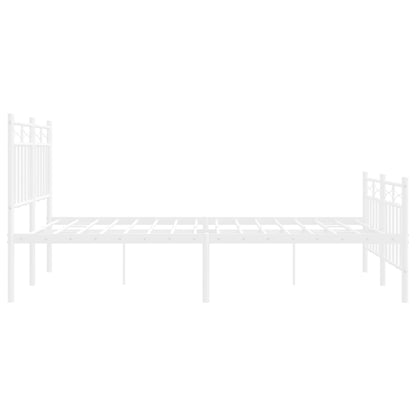vidaXL Metal Bed Frame without Mattress with Footboard White 120x190cm