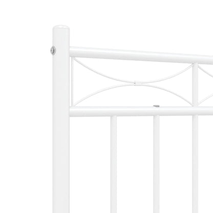 vidaXL Metal Bed Frame without Mattress with Footboard White 120x190cm