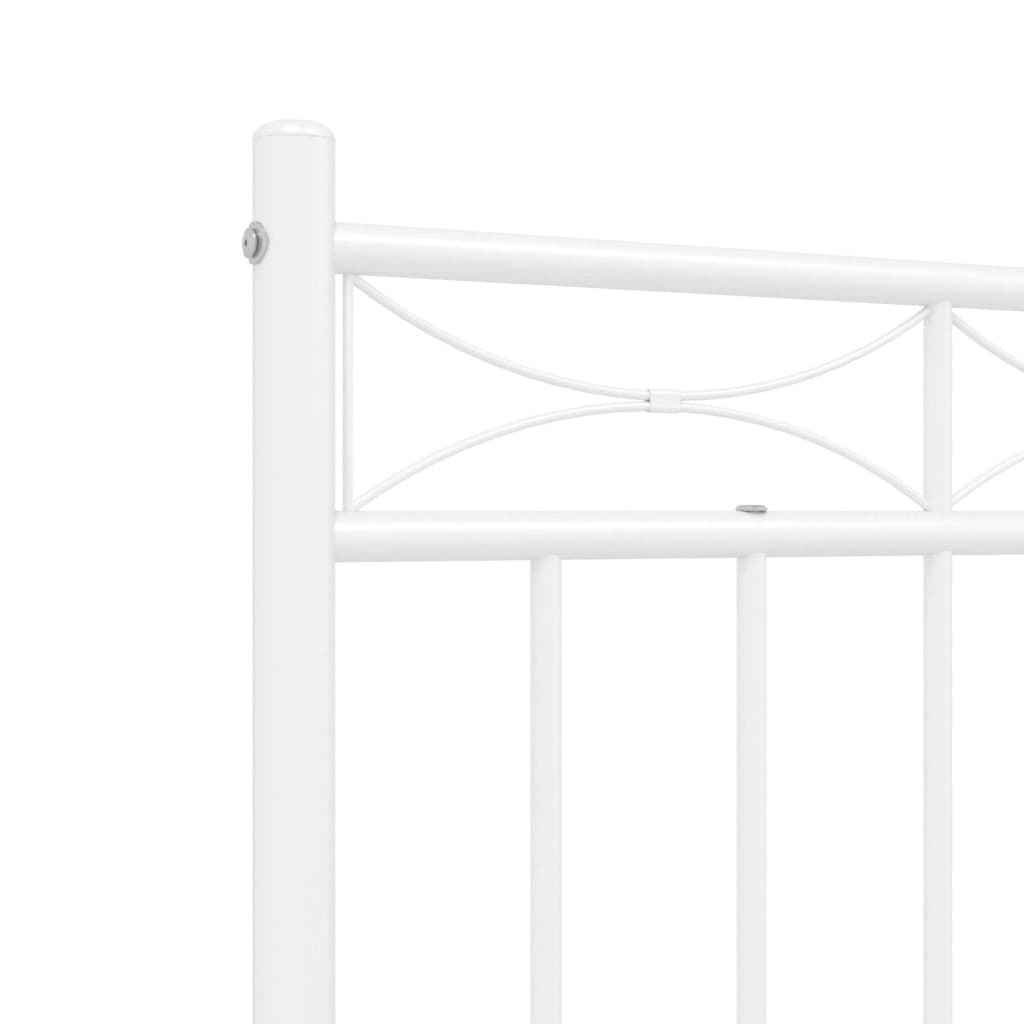 vidaXL Metal Bed Frame without Mattress with Footboard White 120x200cm