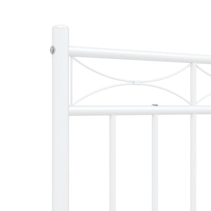 vidaXL Metal Bed Frame without Mattress with Footboard White 120x200cm