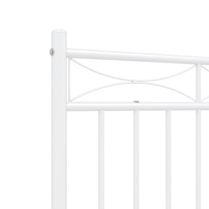 vidaXL Metal Bed Frame without Mattress with Footboard White 140x190cm