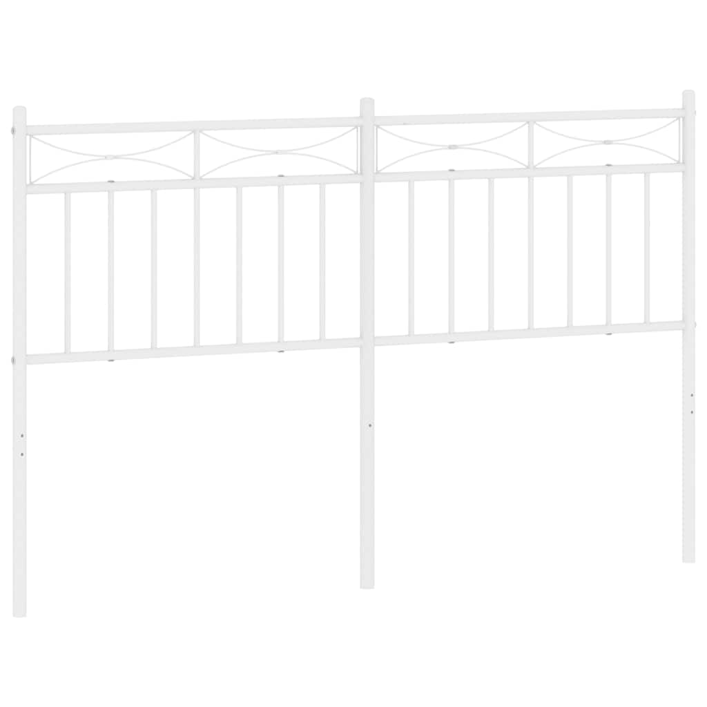 vidaXL Metal Replace Headboard White 135 cm
