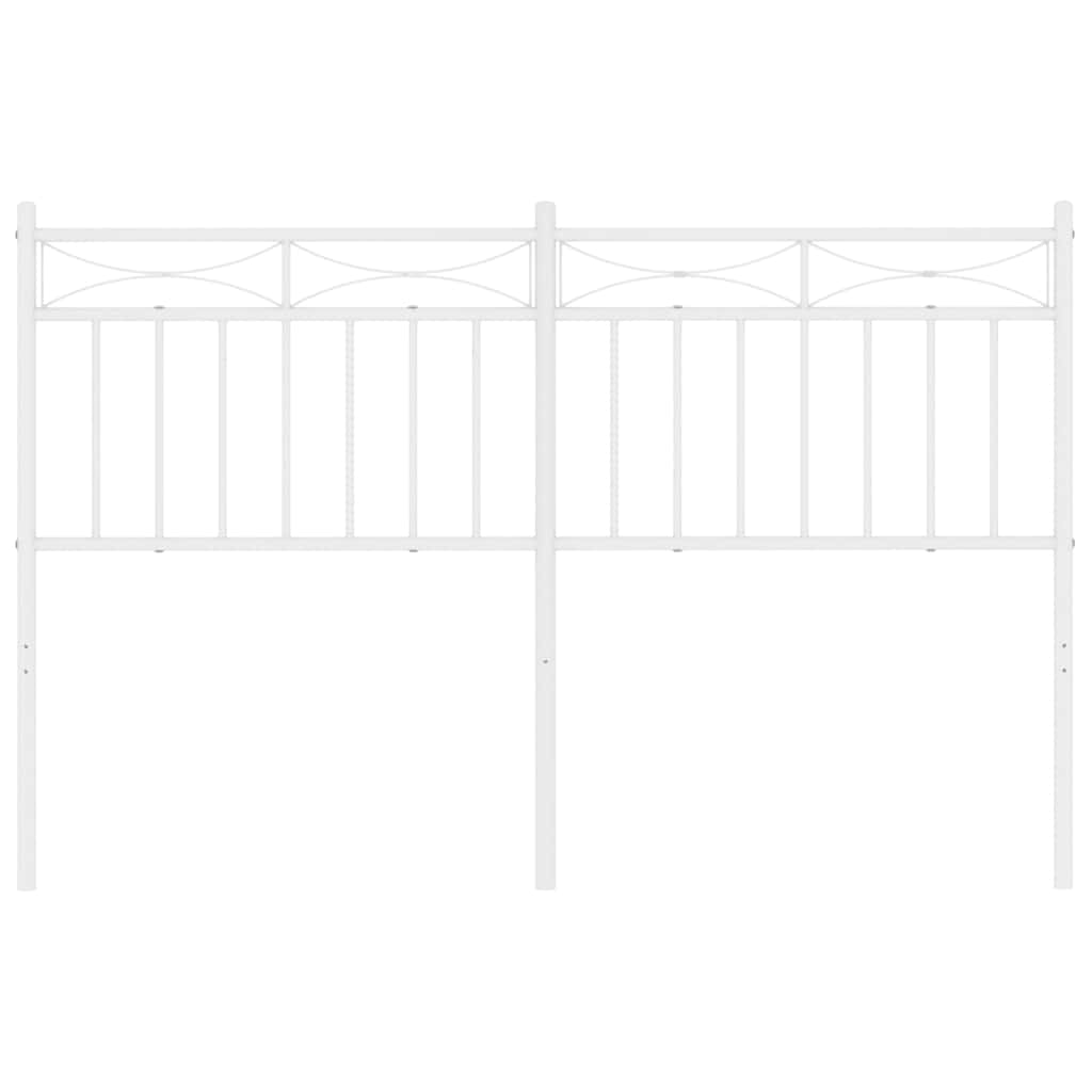 vidaXL Metal Replace Headboard White 135 cm