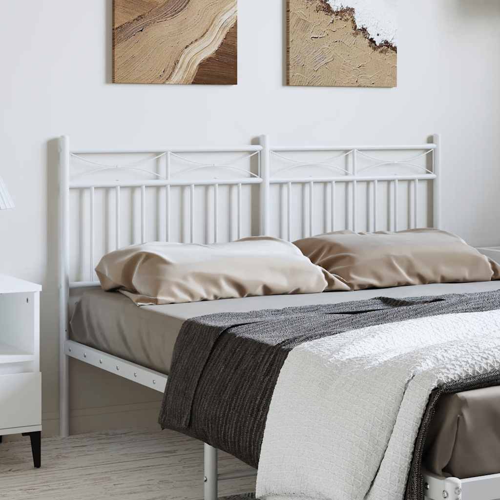 vidaXL Metal Replace Headboard White 135 cm