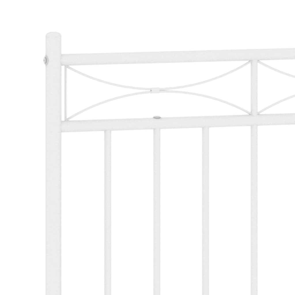 vidaXL Metal Replace Headboard White 150 cm