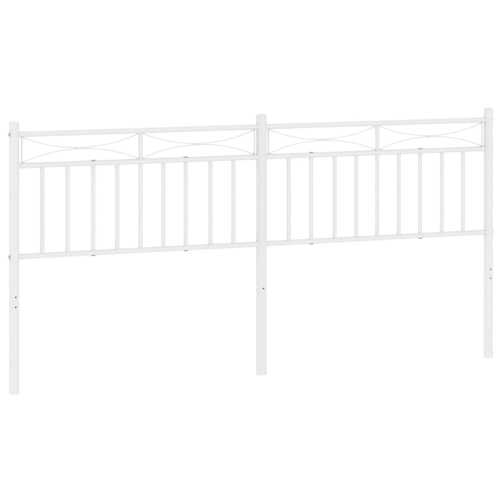 vidaXL Metal Replace Headboard White 193 cm