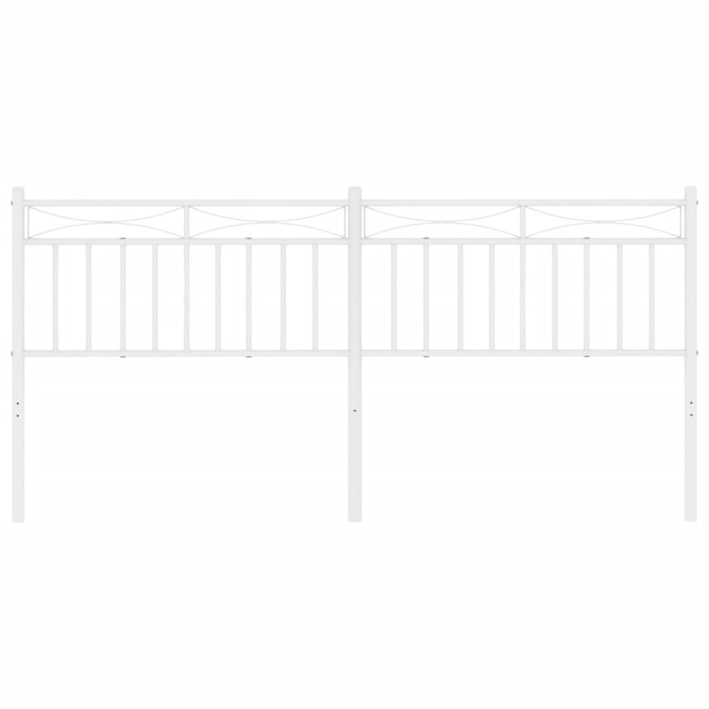 vidaXL Metal Replace Headboard White 200 cm