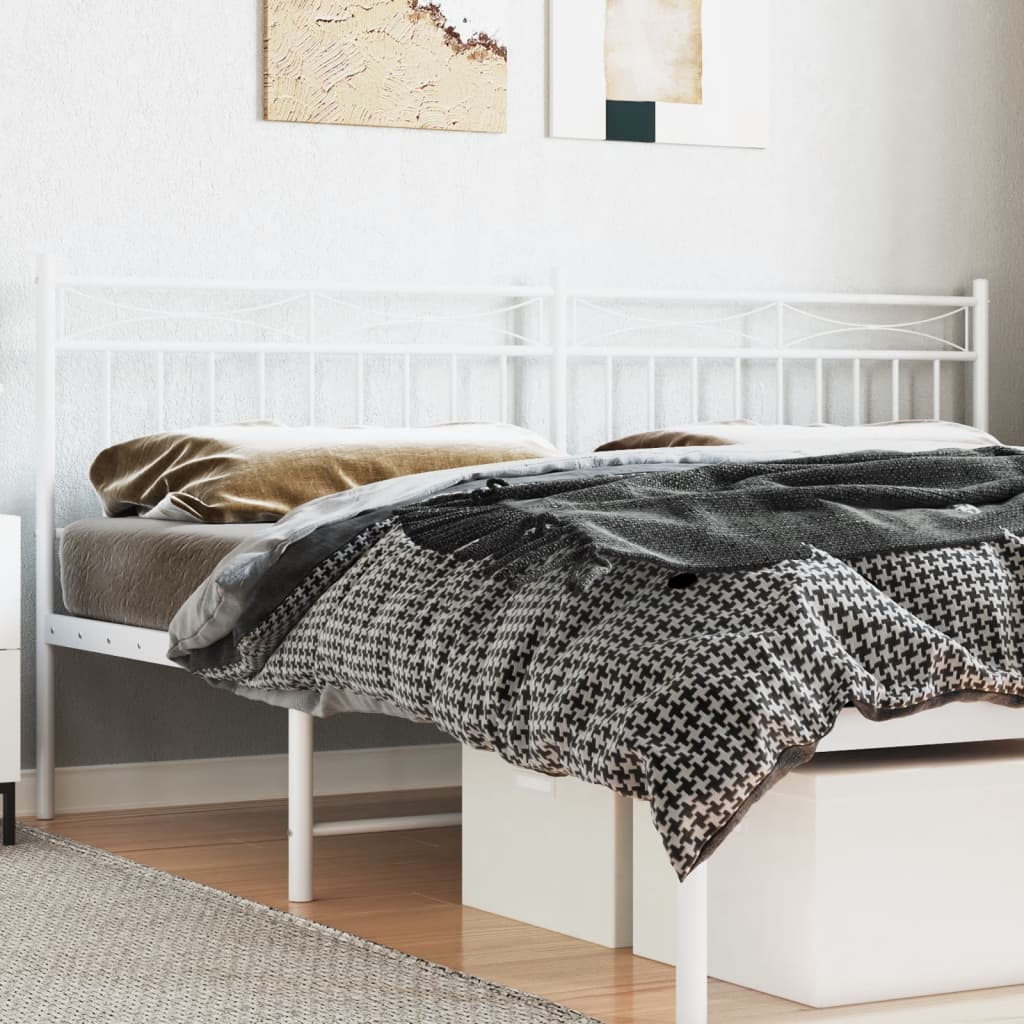 vidaXL Metal Replace Headboard White 200 cm