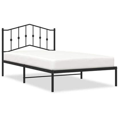 vidaXL Bed Frame | Black | Powder-coated Steel | Single | Bed Frame