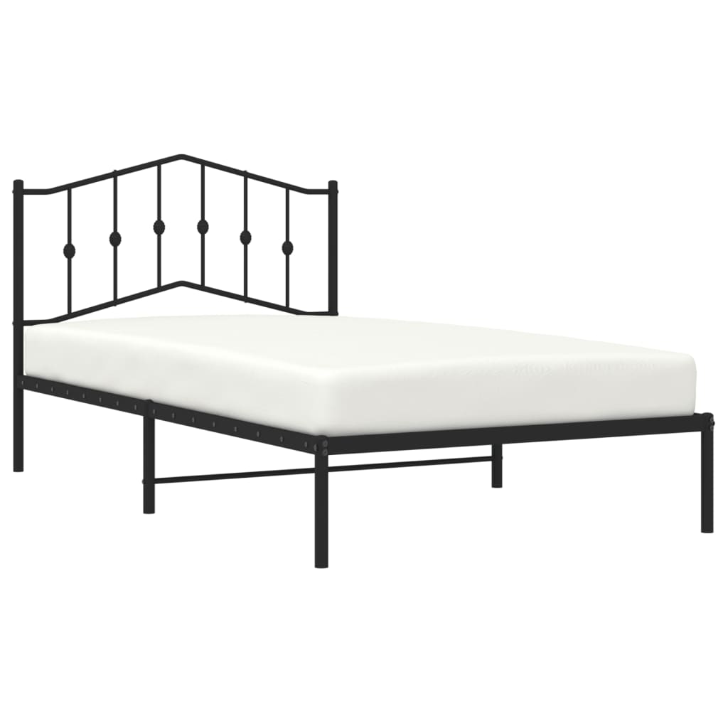 vidaXL Bed Frame | Black | Powder-coated Steel | Single | Bed Frame