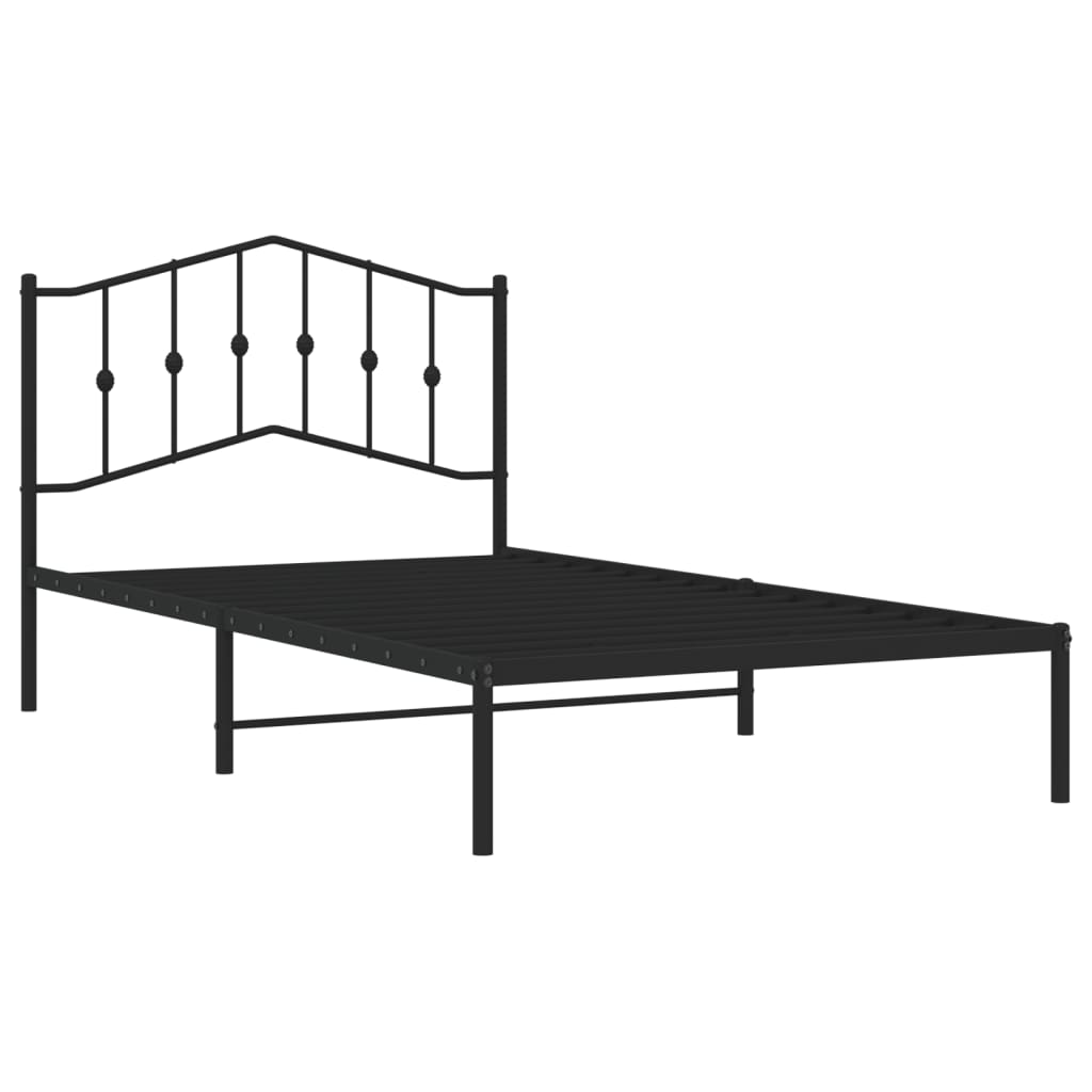 vidaXL Bed Frame | Black | Powder-coated Steel | Single | Bed Frame