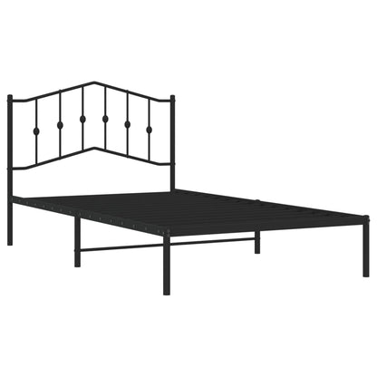 vidaXL Bed Frame | Black | Powder-coated Steel | Single | Bed Frame