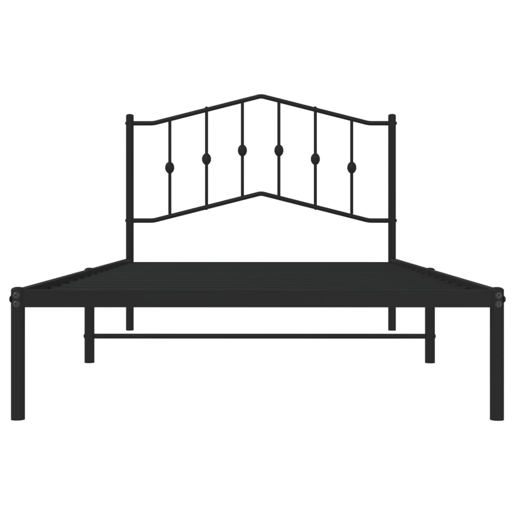 vidaXL Bed Frame | Black | Powder-coated Steel | Single | Bed Frame