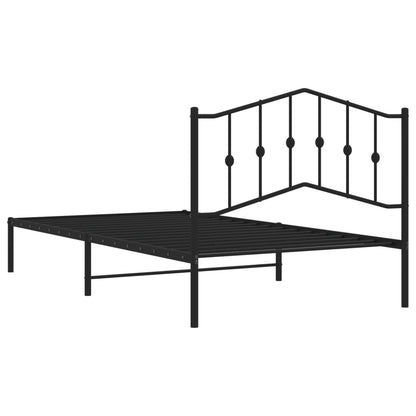 vidaXL Bed Frame | Black | Powder-coated Steel | Single | Bed Frame