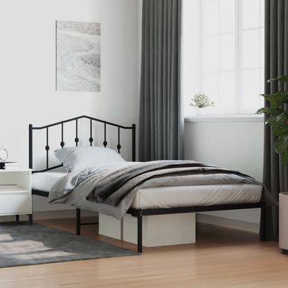 vidaXL Bed Frame | Black | Powder-coated Steel | Single | Bed Frame