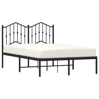 vidaXL Metal Bed Frame without Mattress with Headboard Black 120x190cm